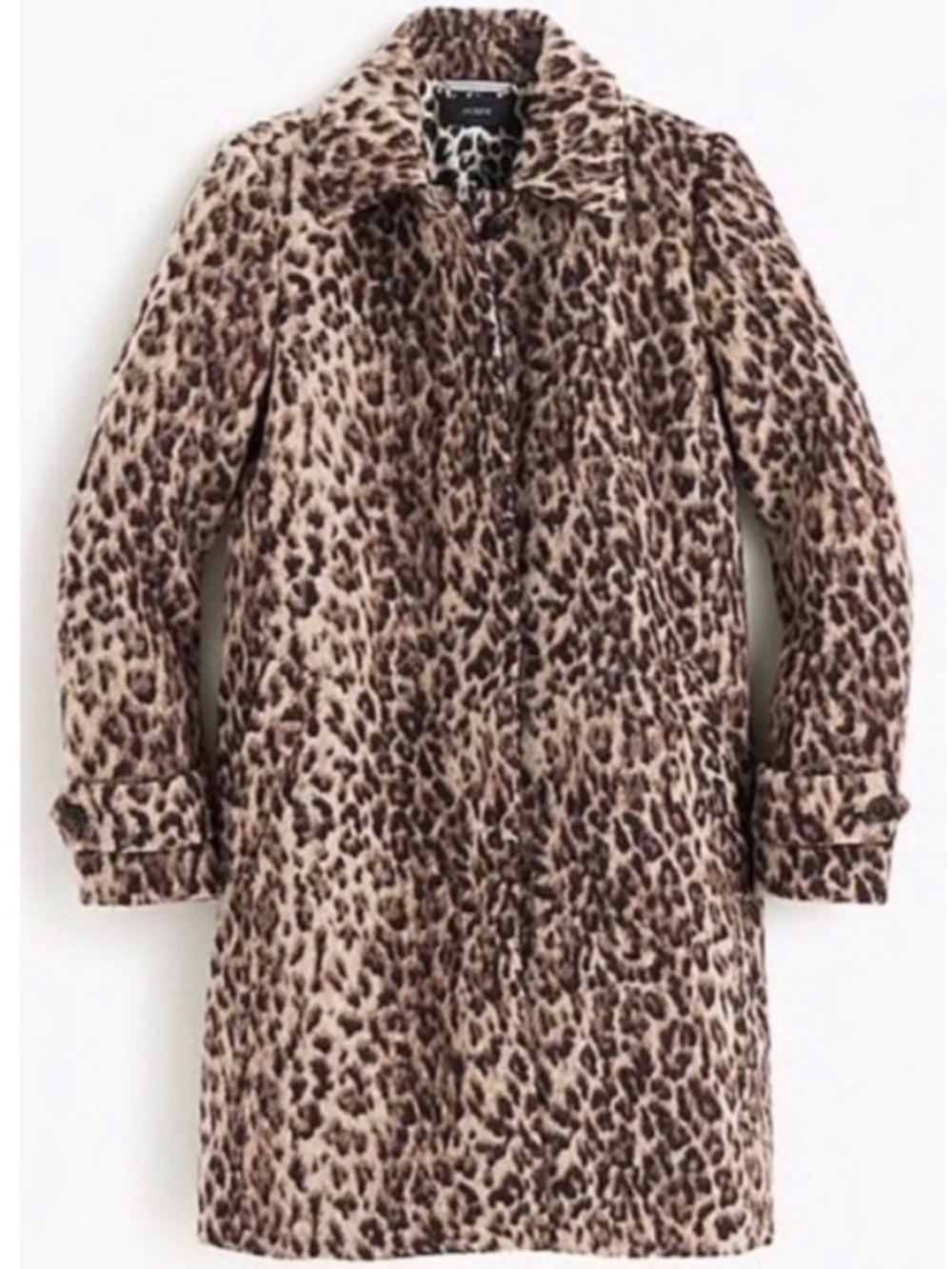 JCREW Brown Double Leopard Print Wool Coat H2734 Animal Print Women’s Size 2